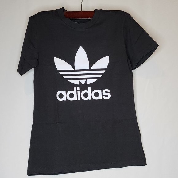 Adidas Women's Logo Tshirt size XS in Black, NWT - Picture 1 of 2
